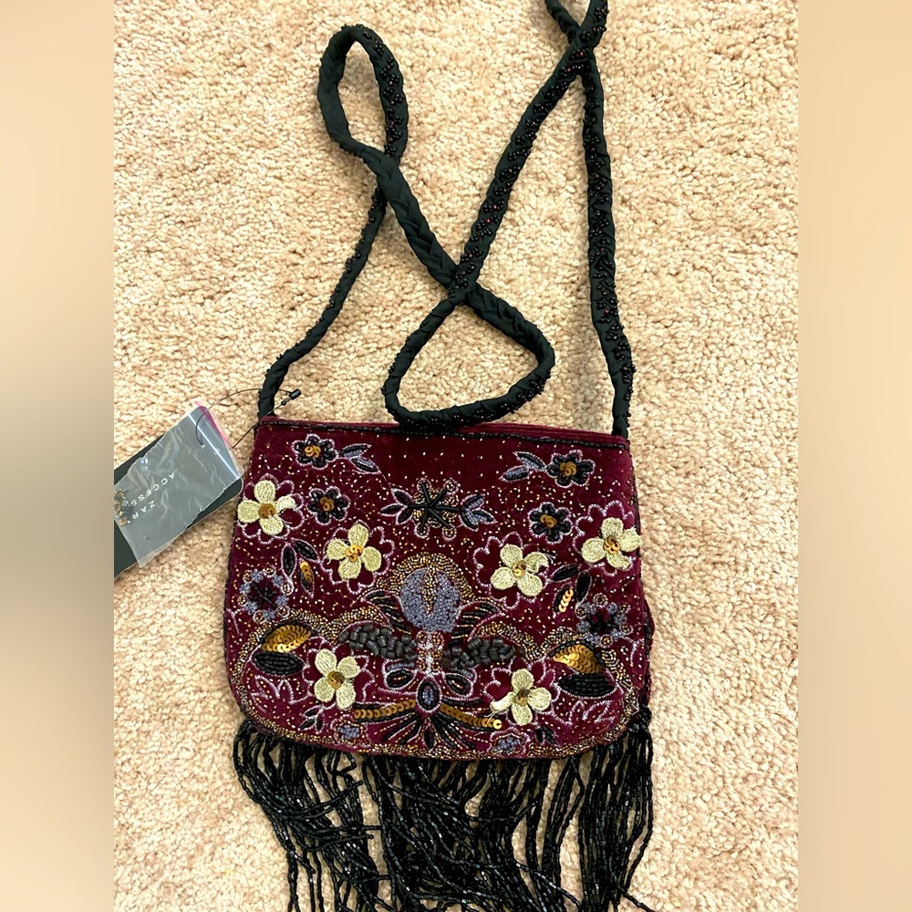 Zara beaded embroidered bag